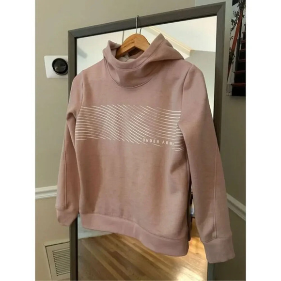 Under Armour Fleece Cold‎ Gear Loose Fit Size XS Pink Graphic Print Hoodie - Picture 1 of 5